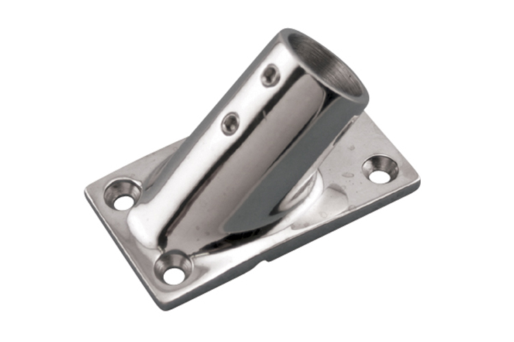 Stainless Steel Rectangular Base - 45 Degree Angle, Railing and Bimini, S3651-0450, S3651-0451